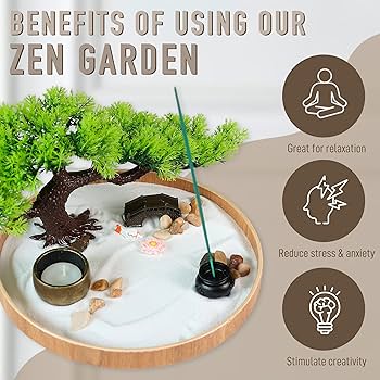 ☘️aiiKEN72*Garden☘️AG202507 Japanese Zen Garden for Desk - Zen Garden Sand Kit